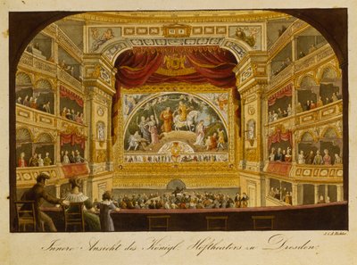 Das Innere des königlichen Theaters in Dresden von J.C.A. Richter